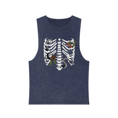 Pirate Ribcage - Unisex Stonewash Tank Top