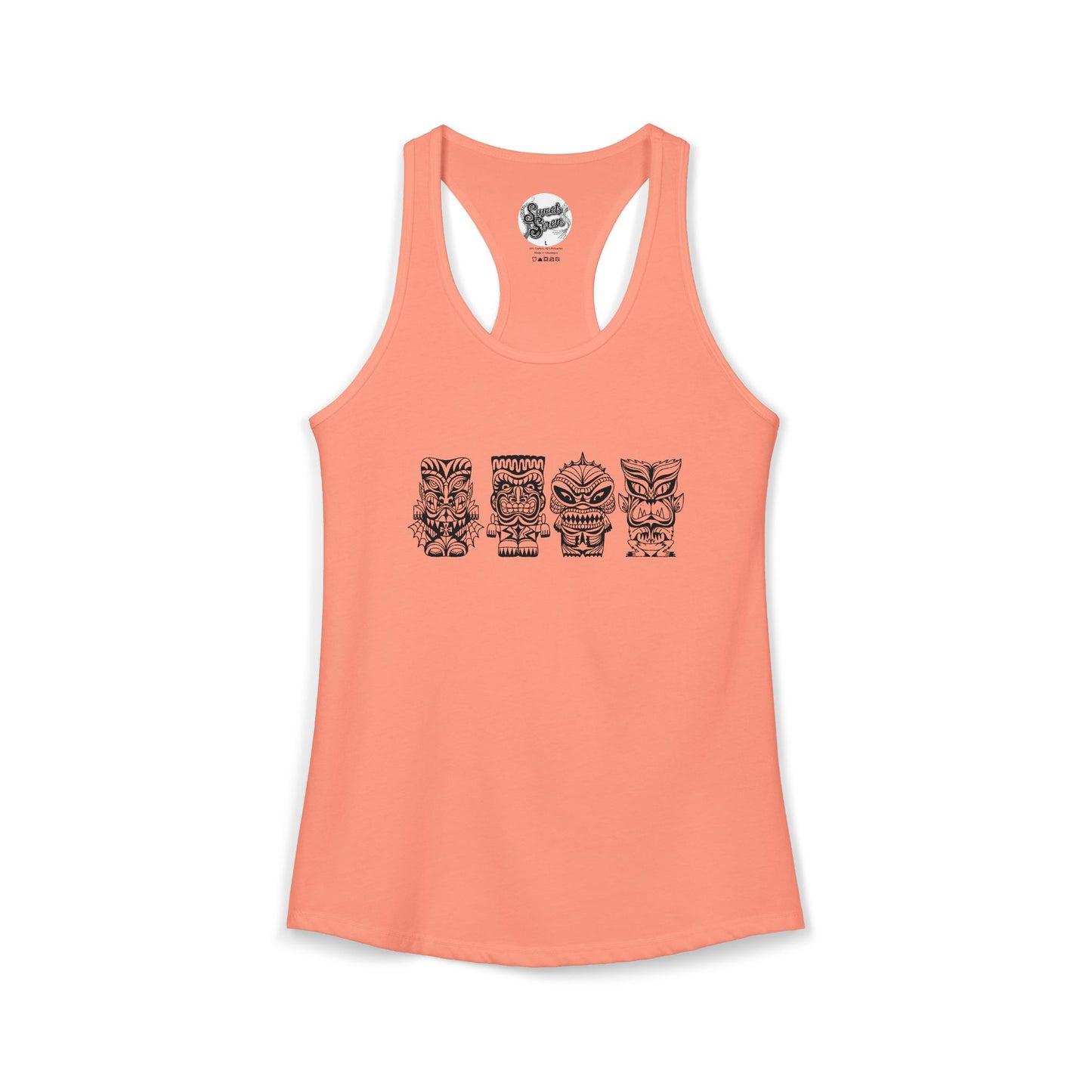 Tiki Monsters  - Front Back -  Women's Racerback Tank
