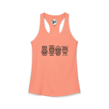 Tiki Monsters  - Front Back -  Women's Racerback Tank