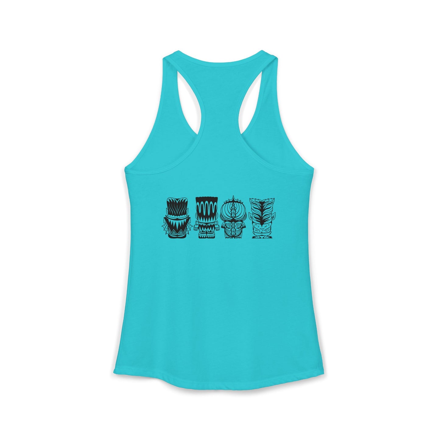 Tiki Monsters  - Front Back -  Women's Racerback Tank