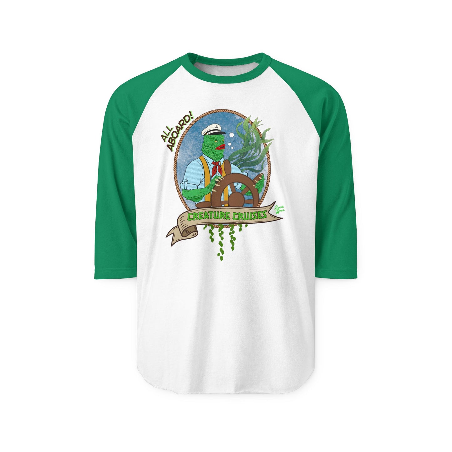 All Aboard! Creature Cruises - Unisex Three - Quarter Sleeve Raglan Shirt