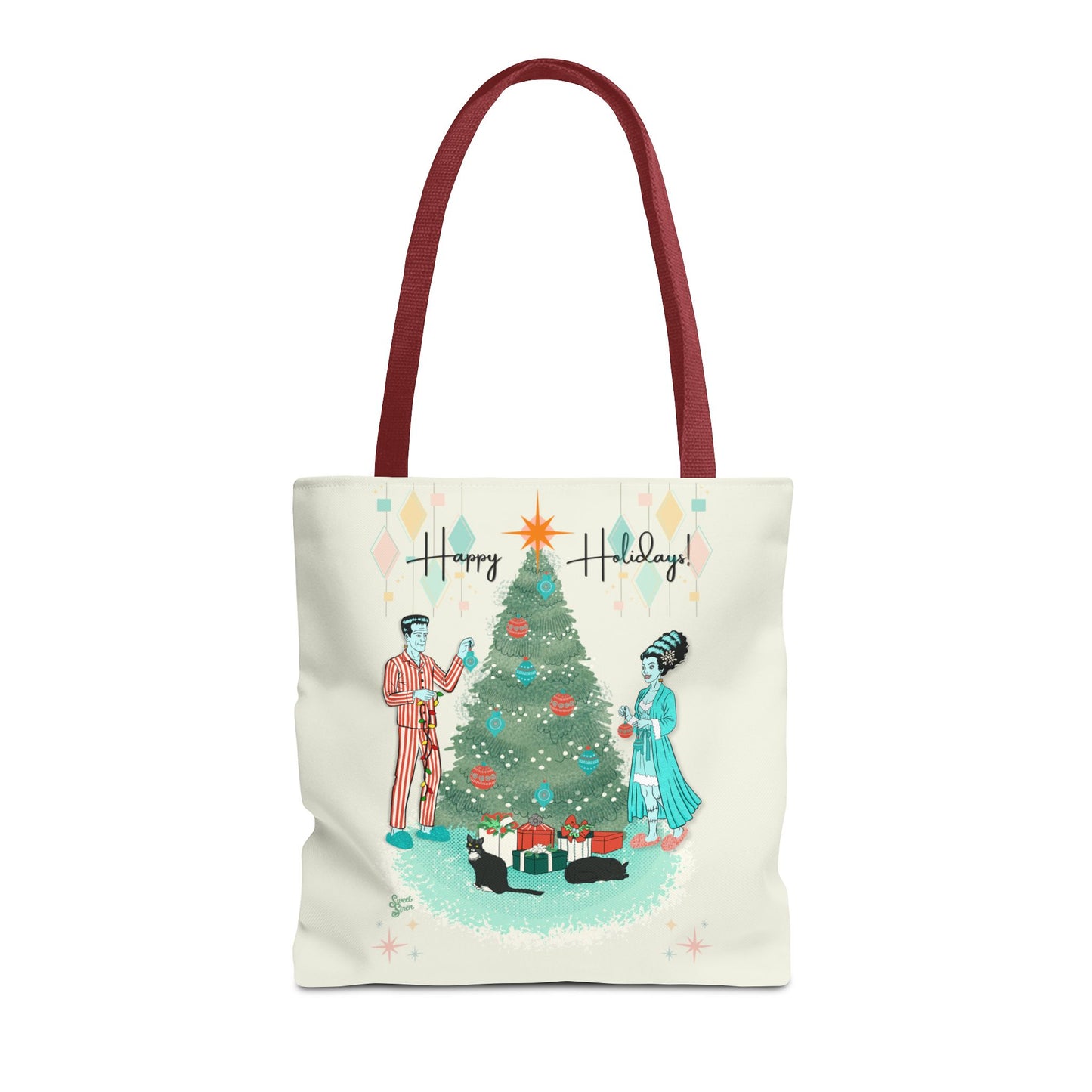 Retro Monsters Holiday - Tote Bag