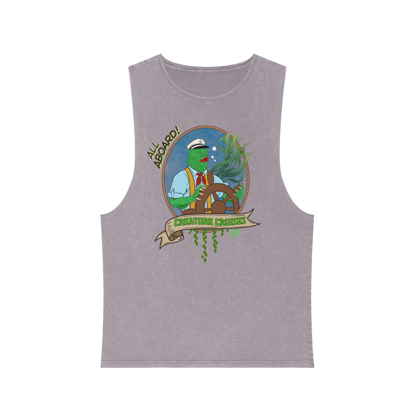 All Aboard Creature Cruises - Unisex Stonewash Tank Top