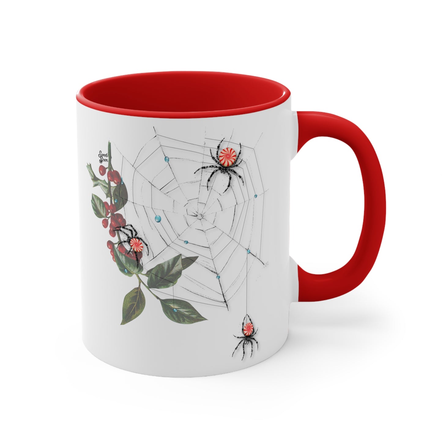 Peppermint Spiderweb Coffee Mug, 11oz