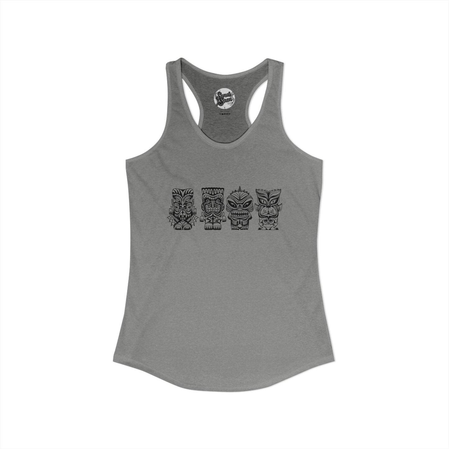 Tiki Monsters  - Front Back -  Women's Racerback Tank