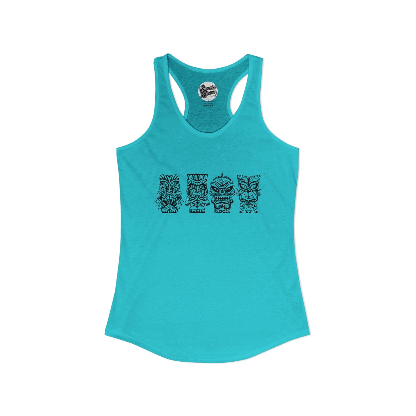 Tiki Monsters  - Front Back -  Women's Racerback Tank