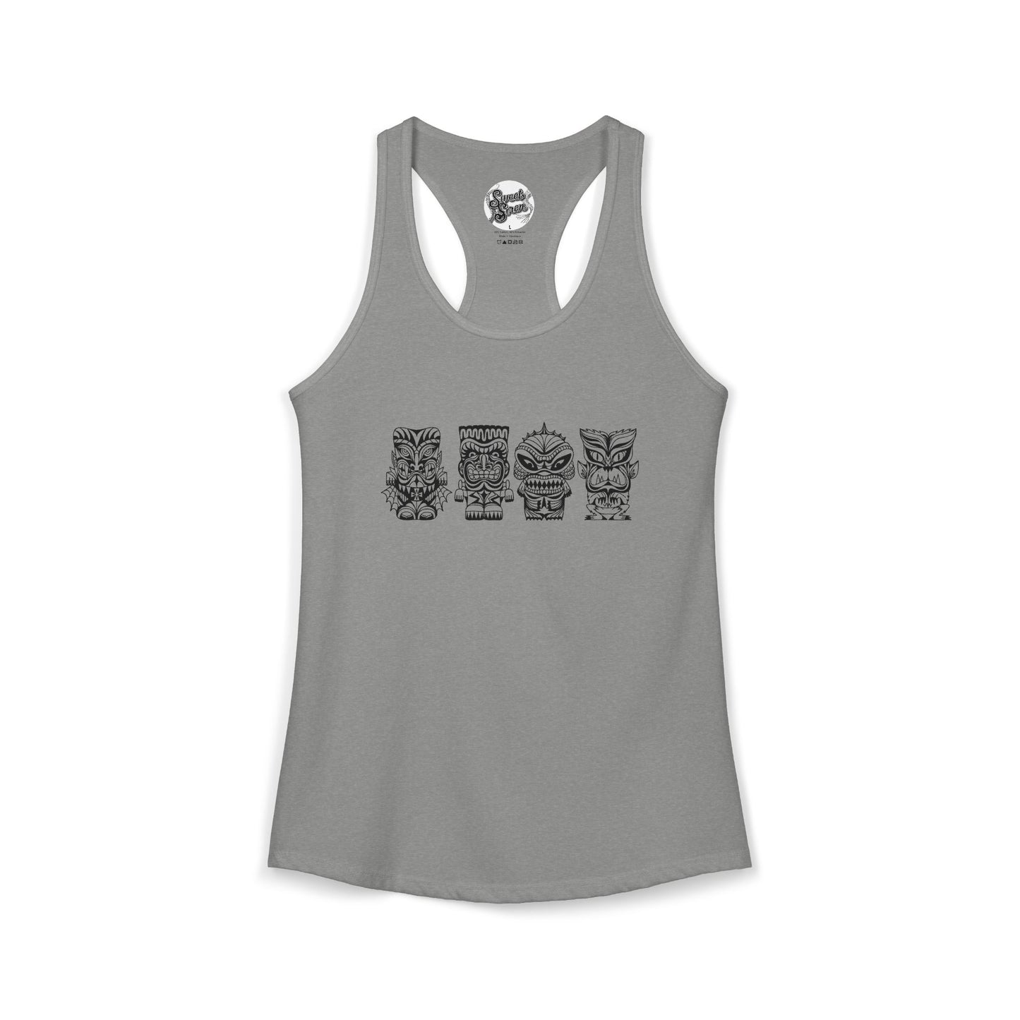 Tiki Monsters  - Front Back -  Women's Racerback Tank