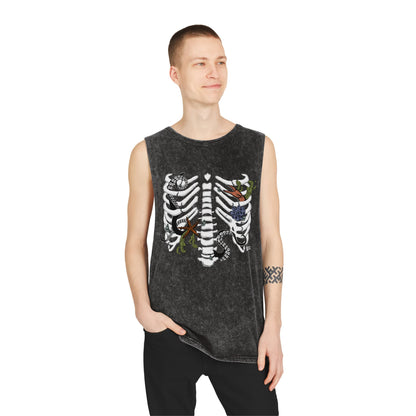 Pirate Ribcage - Unisex Stonewash Tank Top