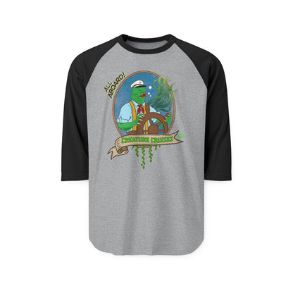 All Aboard! Creature Cruises - Unisex Three - Quarter Sleeve Raglan Shirt