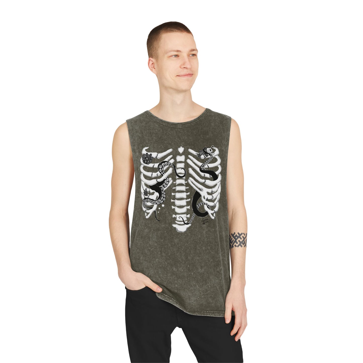 Deep Sea Ribcage - Unisex Stonewash Tank Top