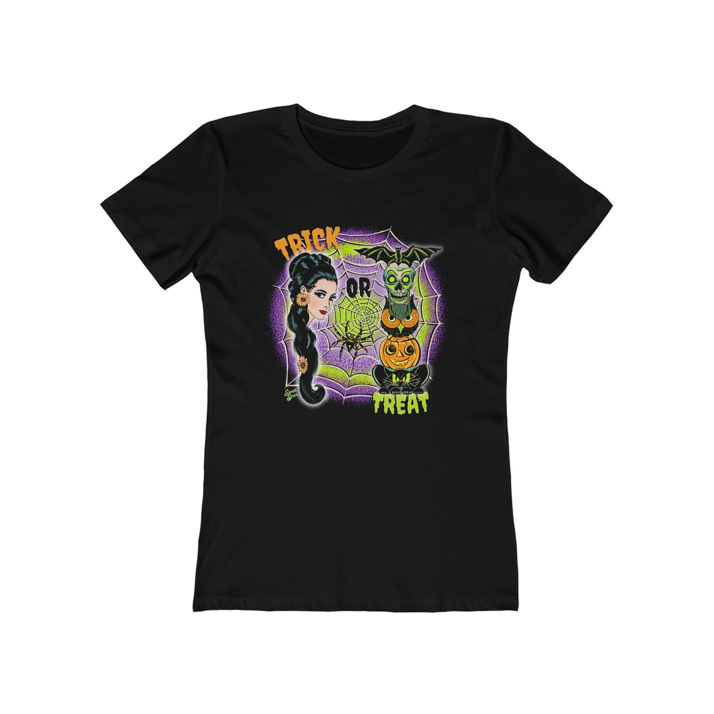 Retro Trick or Treat - The Boyfriend Tee for Women