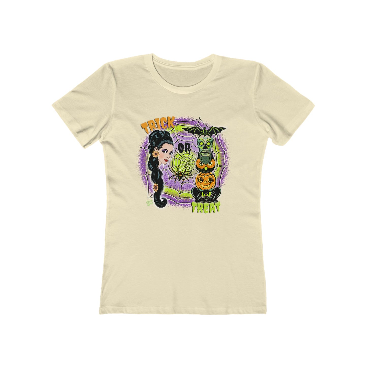 Retro Trick or Treat - The Boyfriend Tee for Women