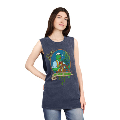 All Aboard Creature Cruises - Unisex Stonewash Tank Top