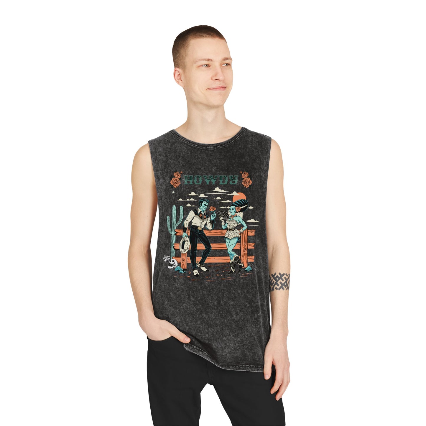 Howdy Monsters - Unisex Stonewash Tank Top
