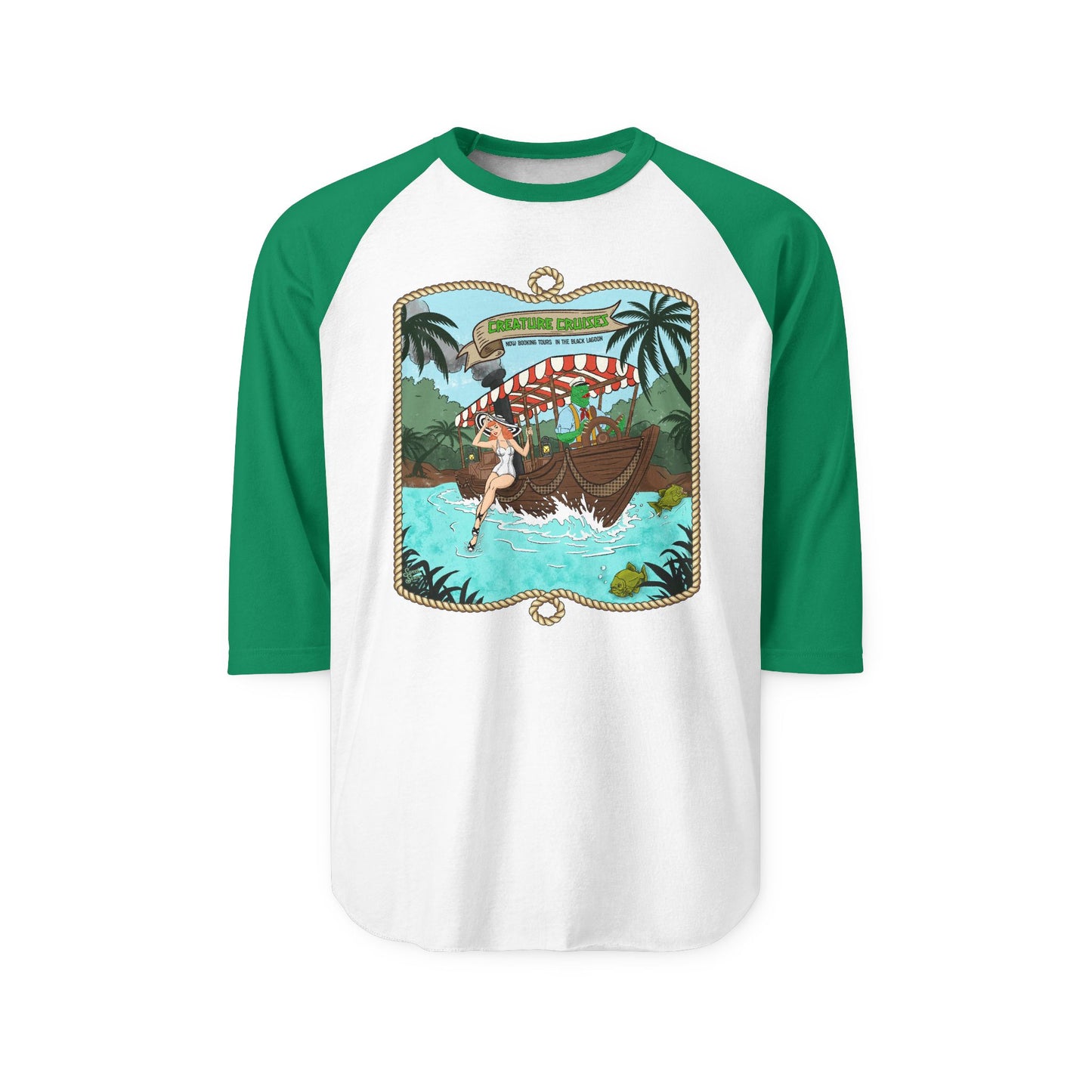 Creature Cruises - Unisex Three-Quarter Sleeve Raglan Shirt