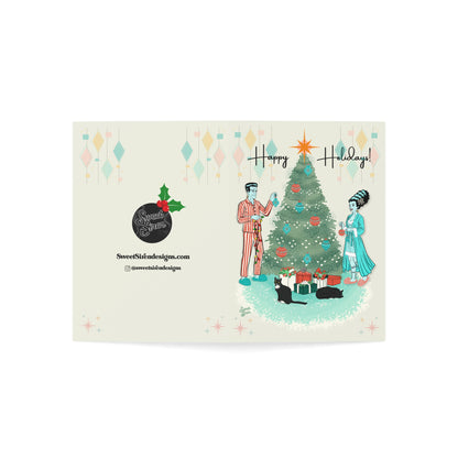 Retro Monsters Holiday  - Greeting Cards