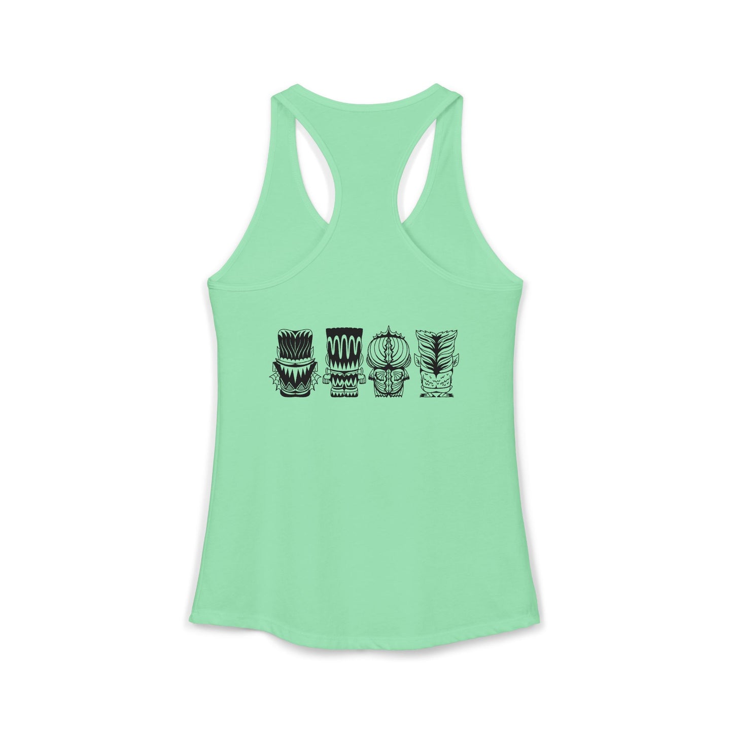 Tiki Monsters  - Front Back -  Women's Racerback Tank