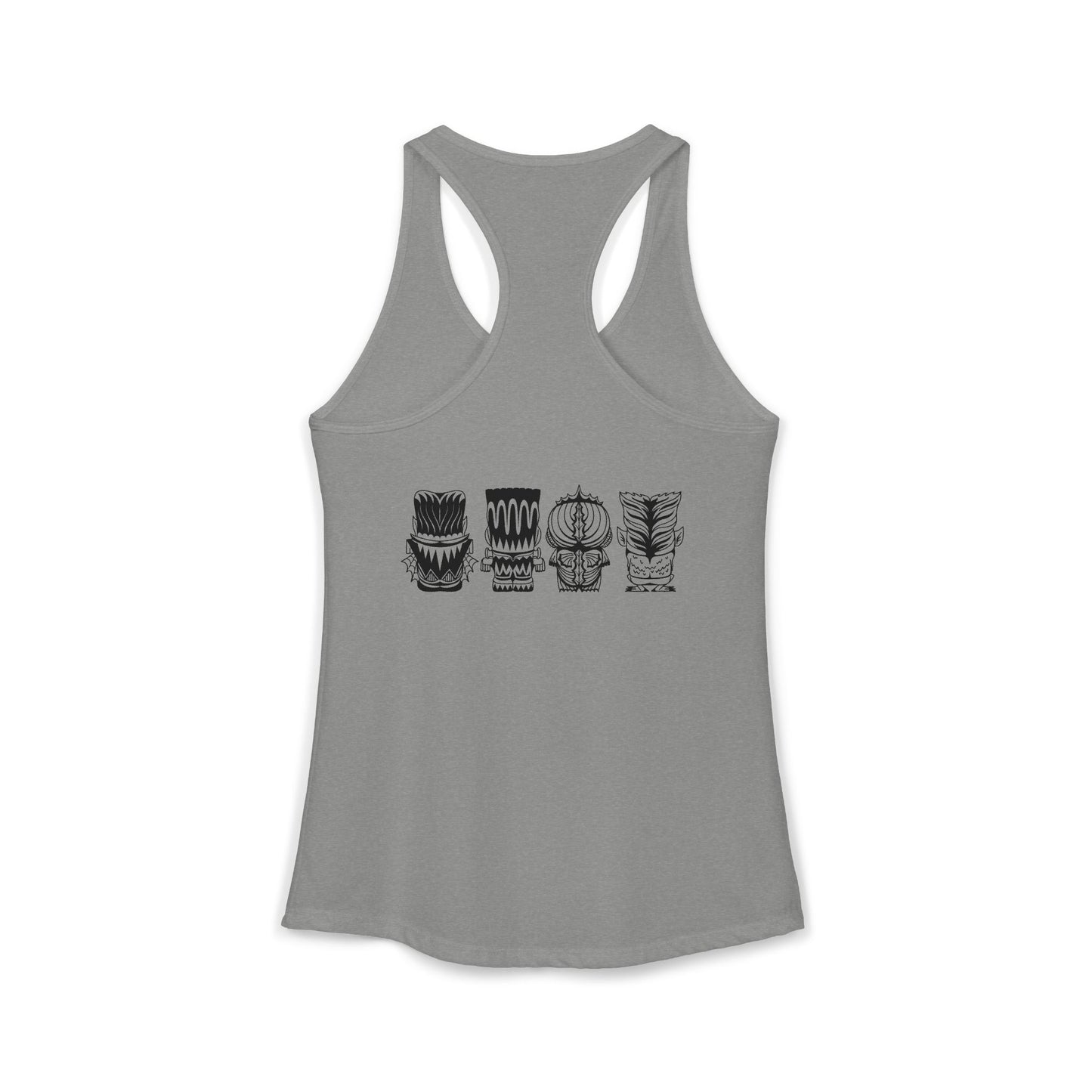 Tiki Monsters  - Front Back -  Women's Racerback Tank