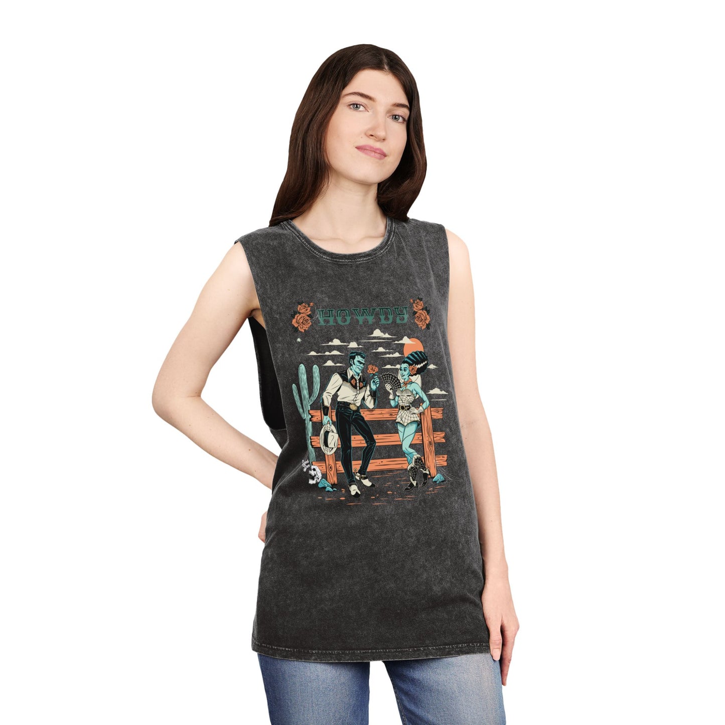 Howdy Monsters - Unisex Stonewash Tank Top
