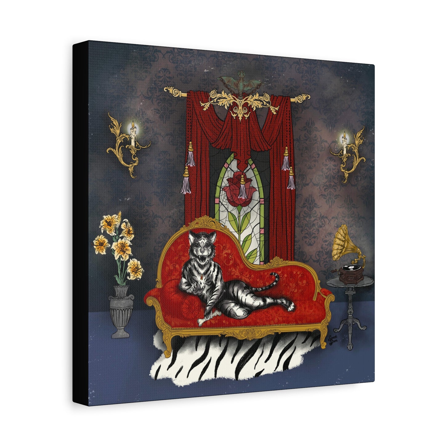 Haunted Tiger Lady side 2 - Canvas Print
