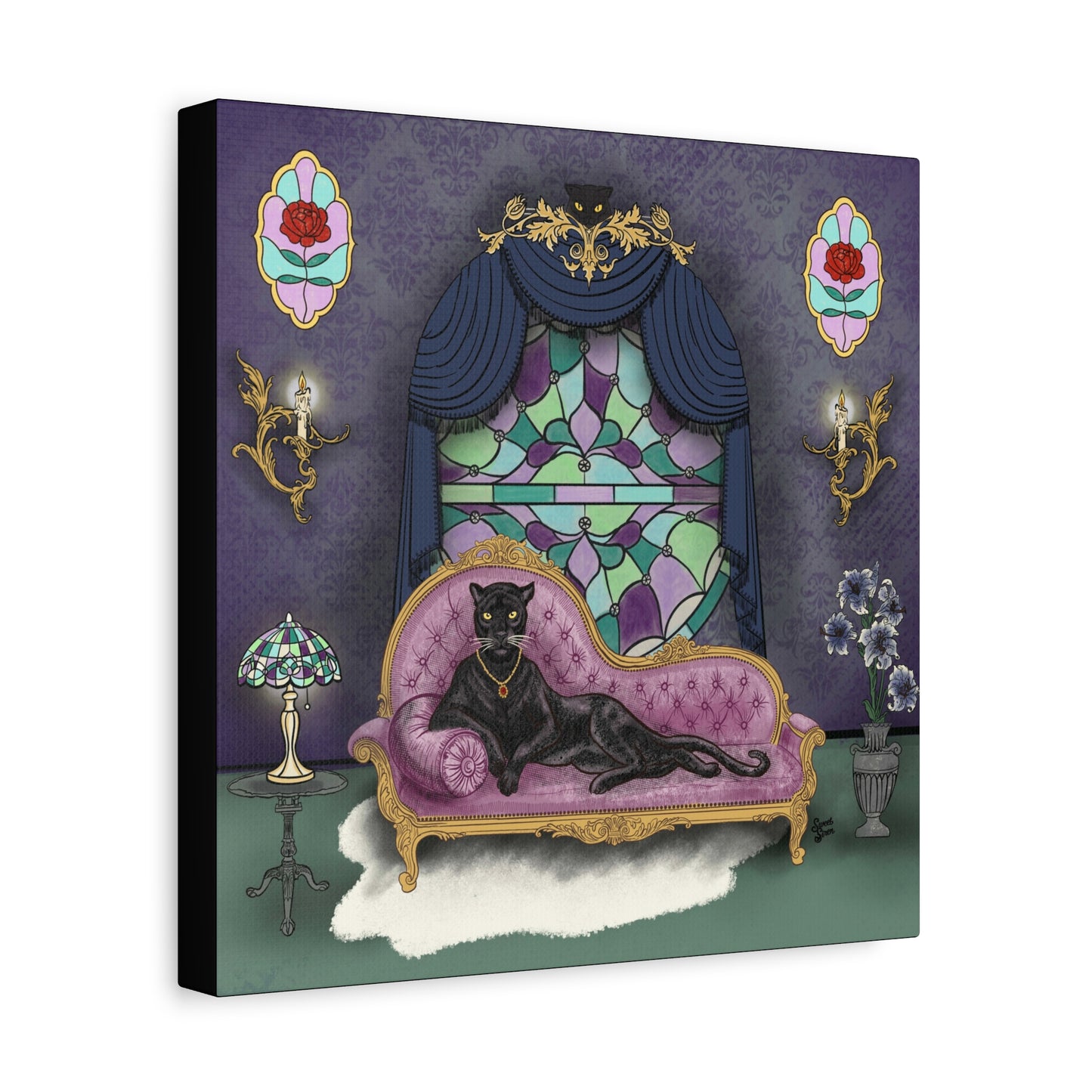 Haunted Panther Lady side 2 - Canvas Print