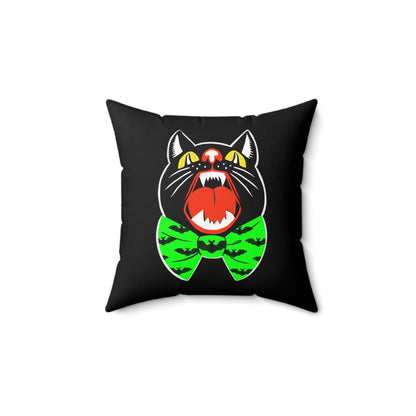 Howling Cat - FULL Pillow - Black