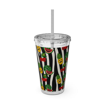 SummerWeen Stripe - Sunsplash Tumbler with Straw, 16oz