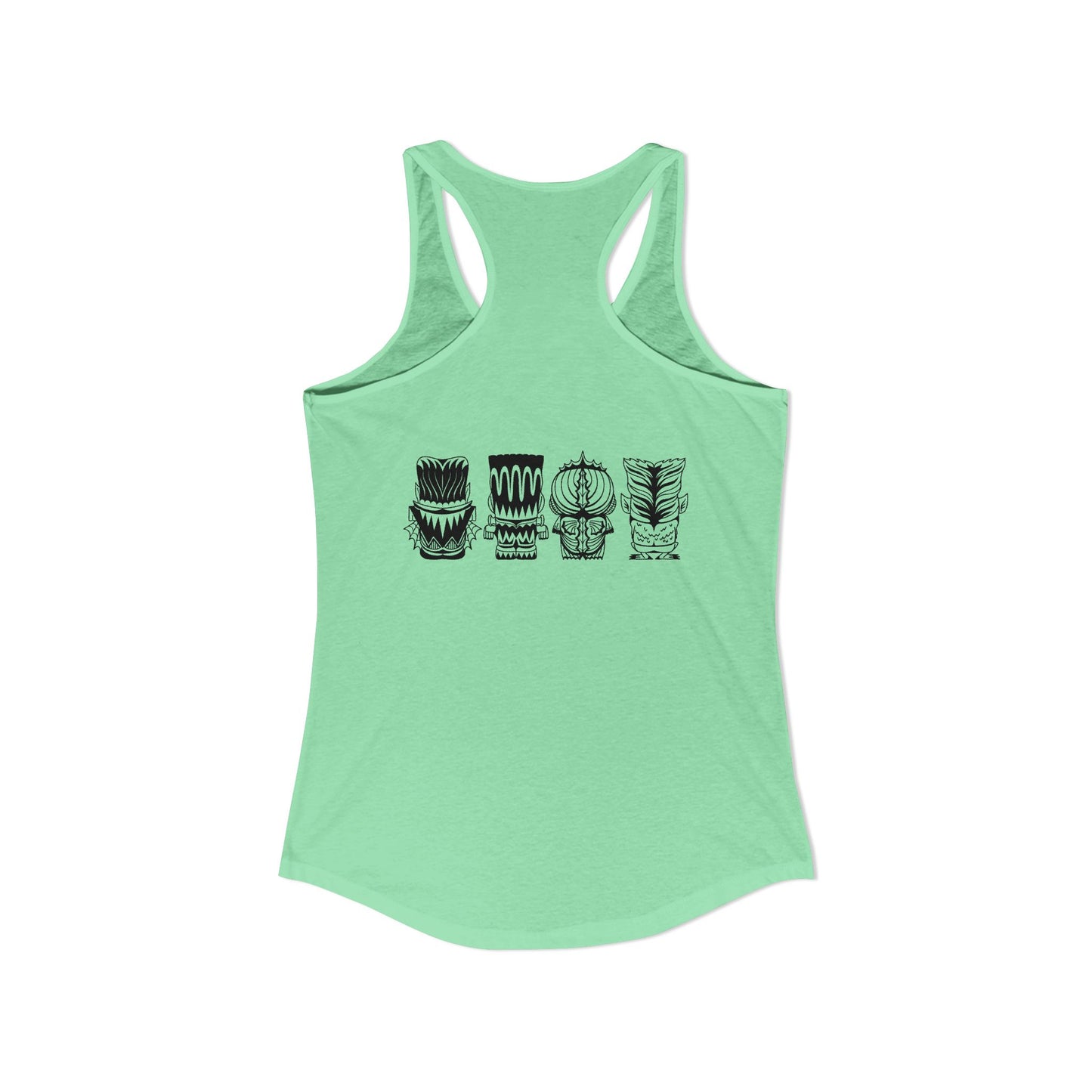 Tiki Monsters  - Front Back -  Women's Racerback Tank