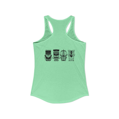 Tiki Monsters  - Front Back -  Women's Racerback Tank