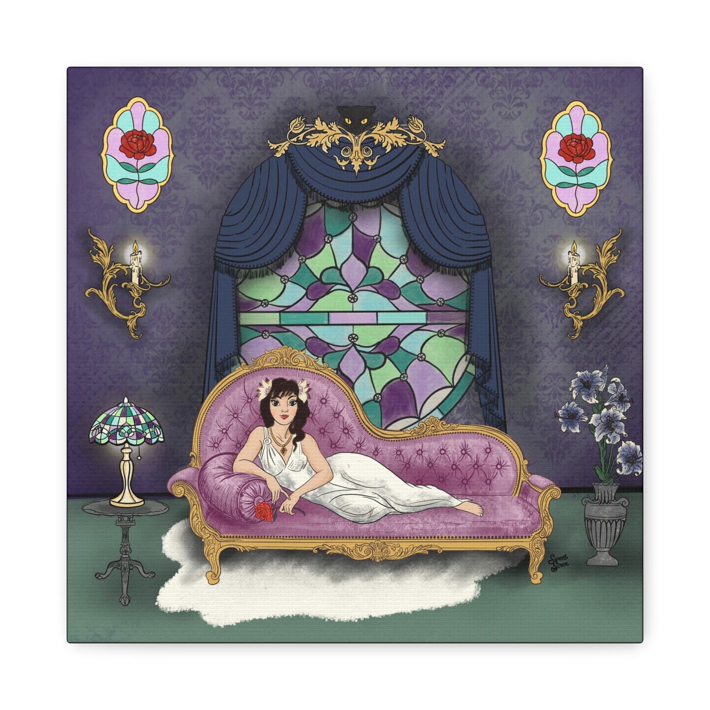 Haunted Panther Lady side 1 - Canvas Print