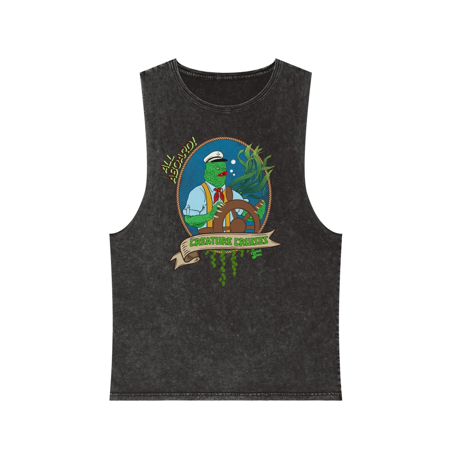 All Aboard Creature Cruises - Unisex Stonewash Tank Top
