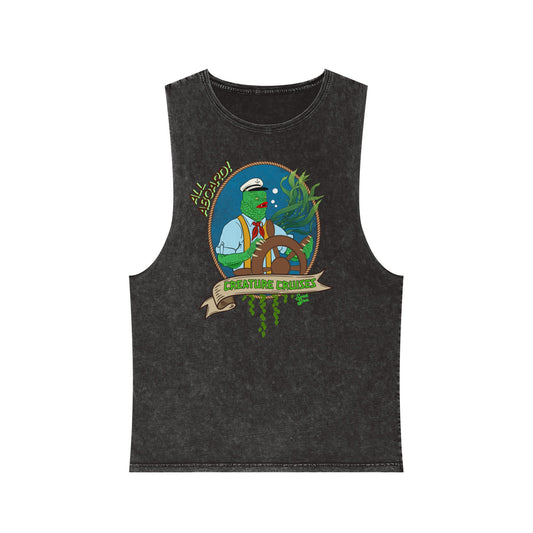 All Aboard Creature Cruises - Unisex Stonewash Tank Top
