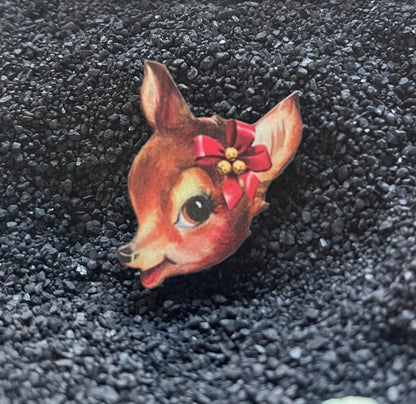 Vintage Reindeer - Single Wooden Pin