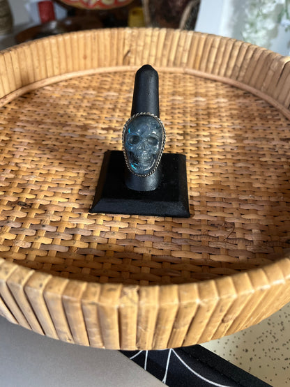 Skull Ring - M- Labradorite