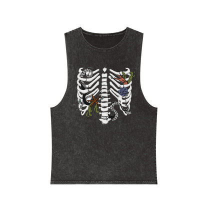 Pirate Ribcage - Unisex Stonewash Tank Top