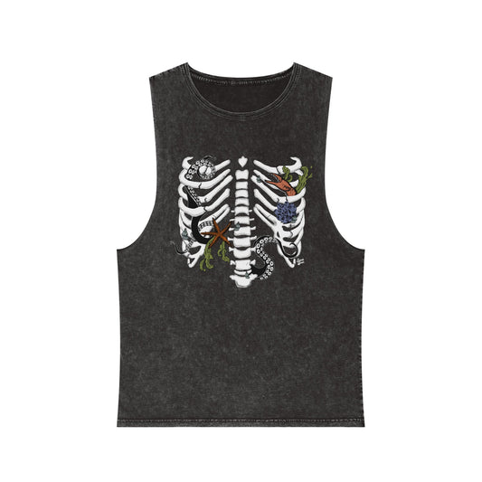 Pirate Ribcage - Unisex Stonewash Tank Top
