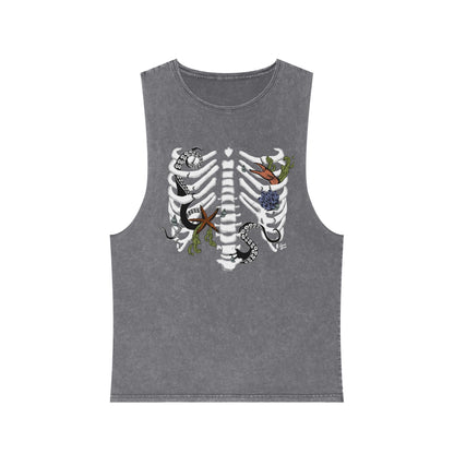 Pirate Ribcage - Unisex Stonewash Tank Top
