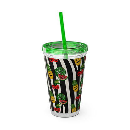 SummerWeen Stripe - Sunsplash Tumbler with Straw, 16oz