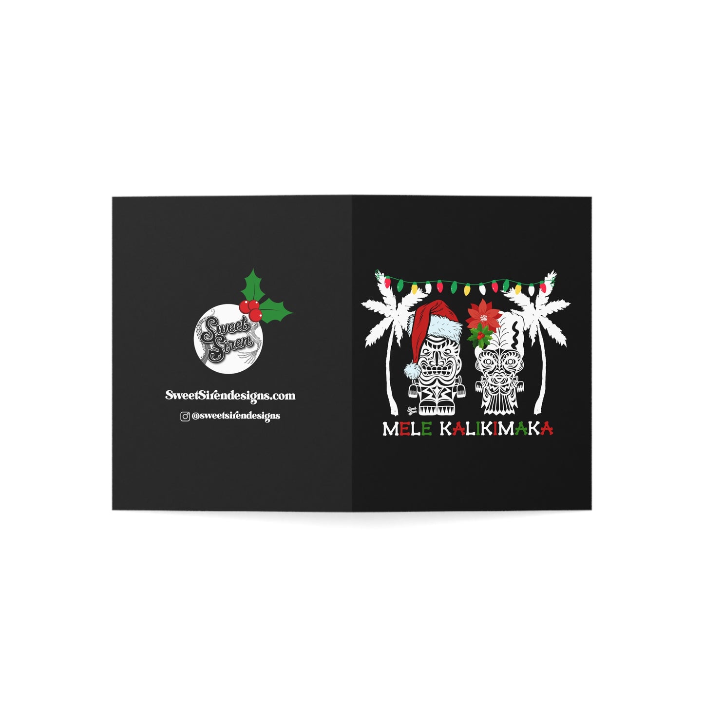 Franky & Bride Mele Kalikimaka -  Greeting Cards (1, 10, 30, and 50pcs) - GOTH VERSION INSIDE