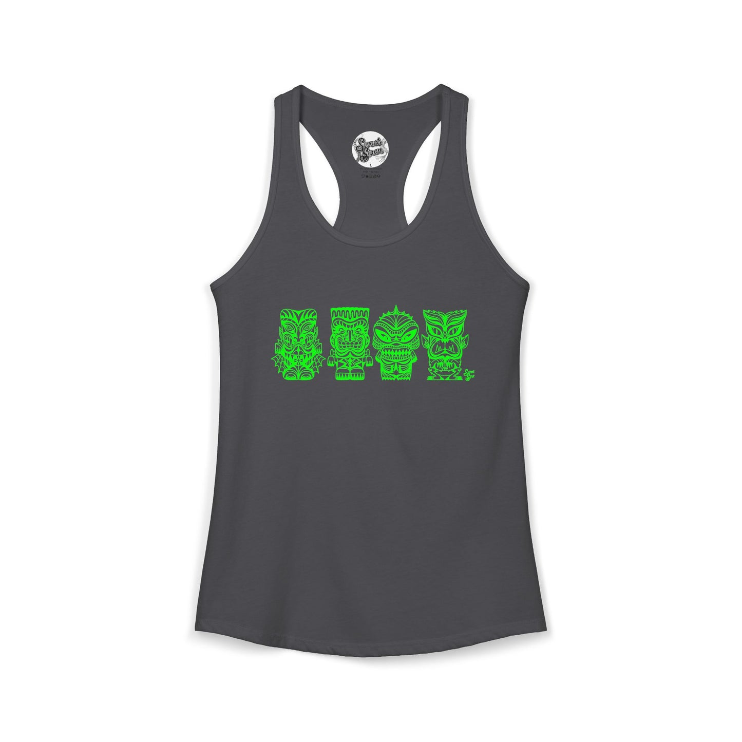 Tiki Monsters - Green - Women's Racerback Tank