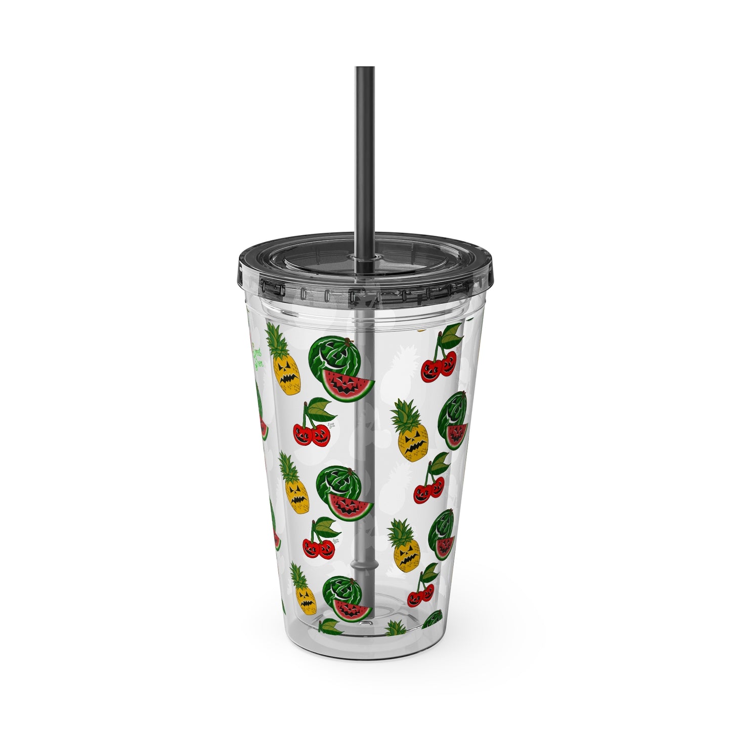 SummerWeen All Over Print Clear - Sunsplash Tumbler with Straw, 16oz