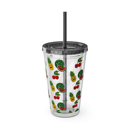 SummerWeen All Over Print Clear - Sunsplash Tumbler with Straw, 16oz