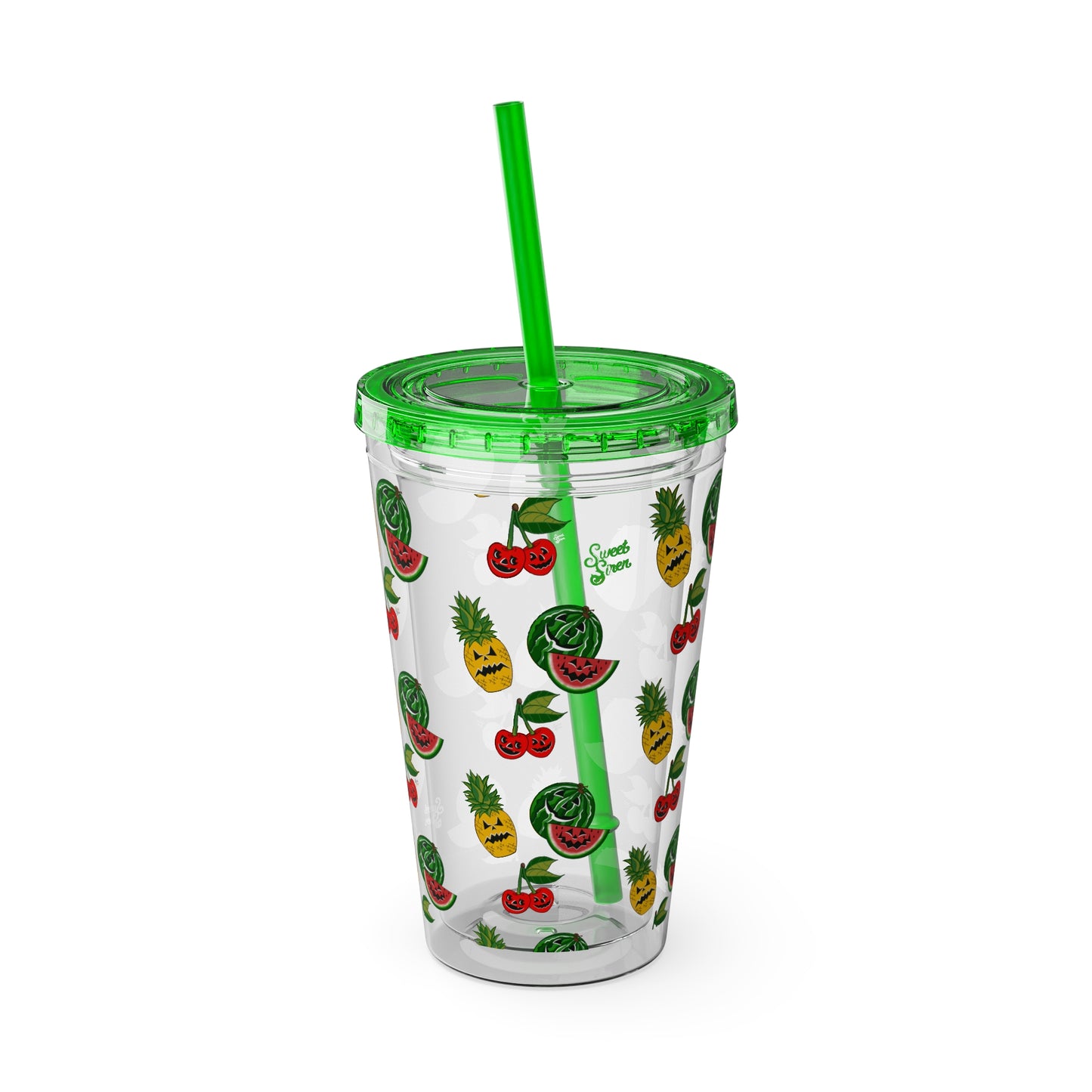 SummerWeen All Over Print Clear - Sunsplash Tumbler with Straw, 16oz