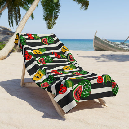 SummerWeen New Striped All Over Print - Beach Towel