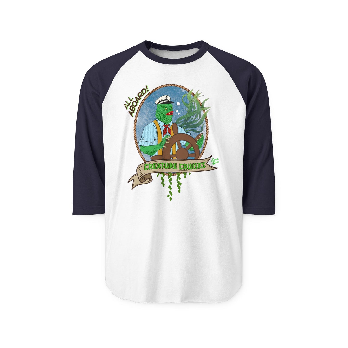 All Aboard! Creature Cruises - Unisex Three - Quarter Sleeve Raglan Shirt