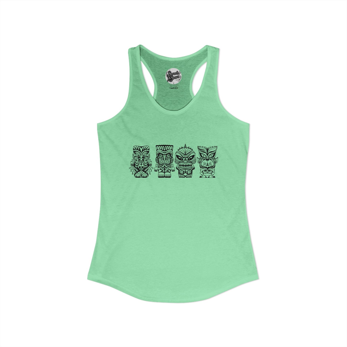Tiki Monsters  - Front Back -  Women's Racerback Tank