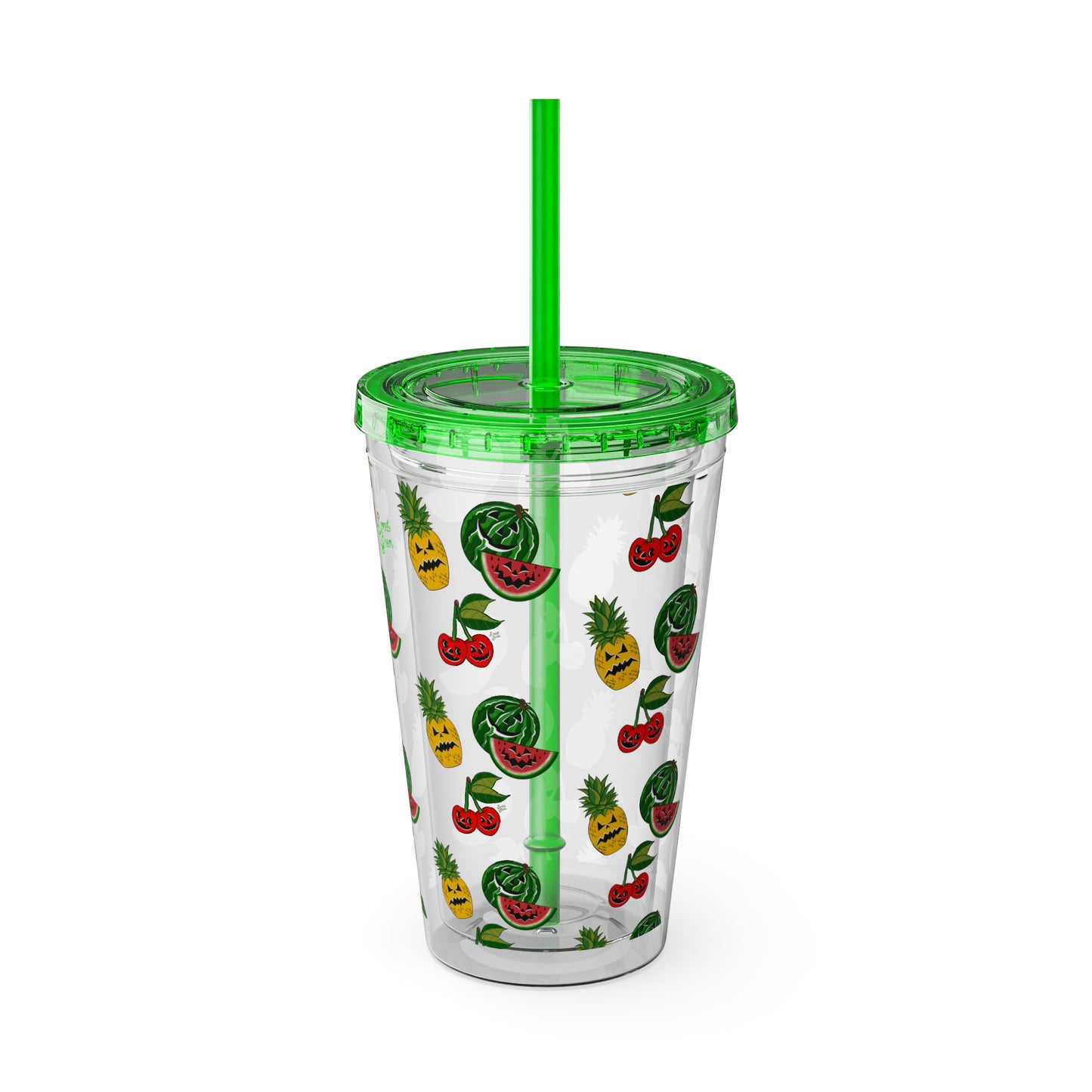 SummerWeen All Over Print Clear - Sunsplash Tumbler with Straw, 16oz