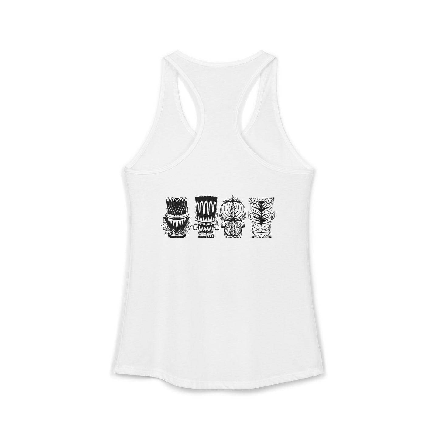 Tiki Monsters  - Front Back -  Women's Racerback Tank