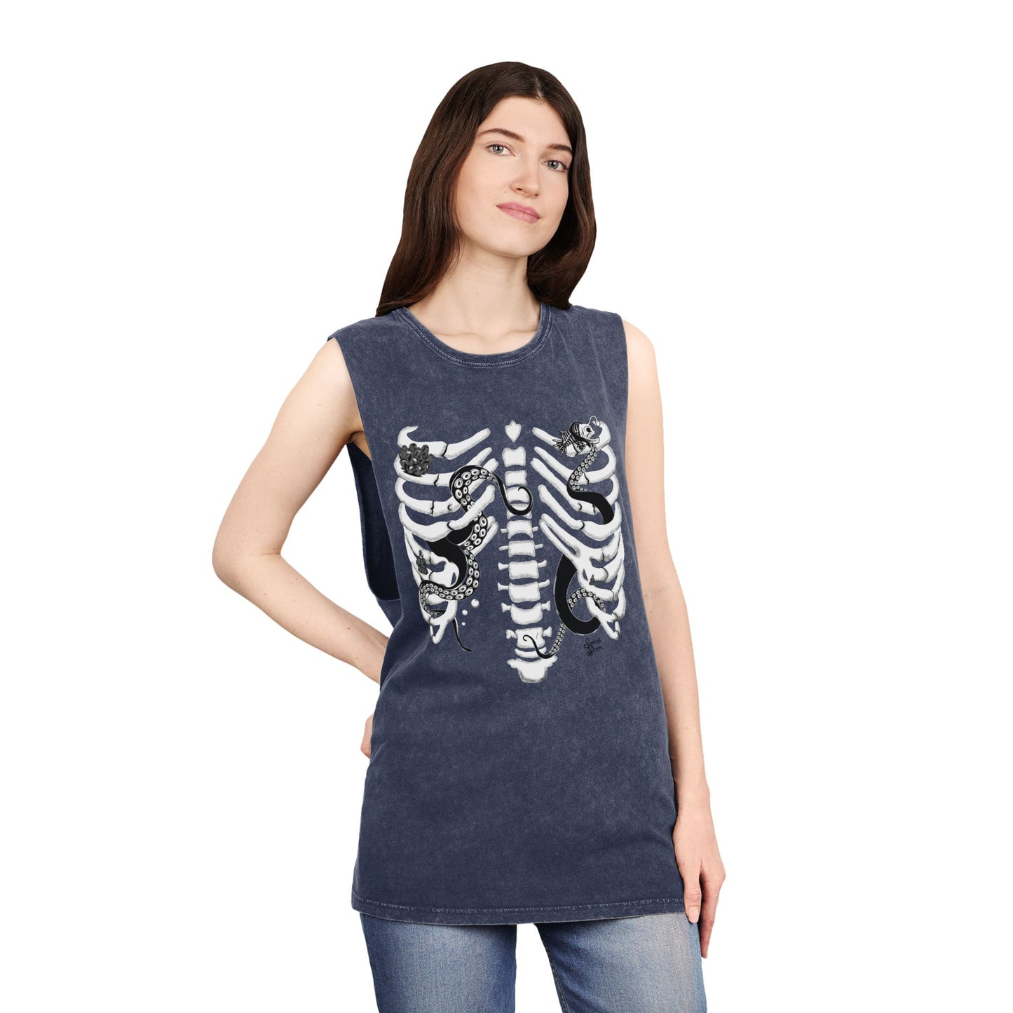 Deep Sea Ribcage - Unisex Stonewash Tank Top