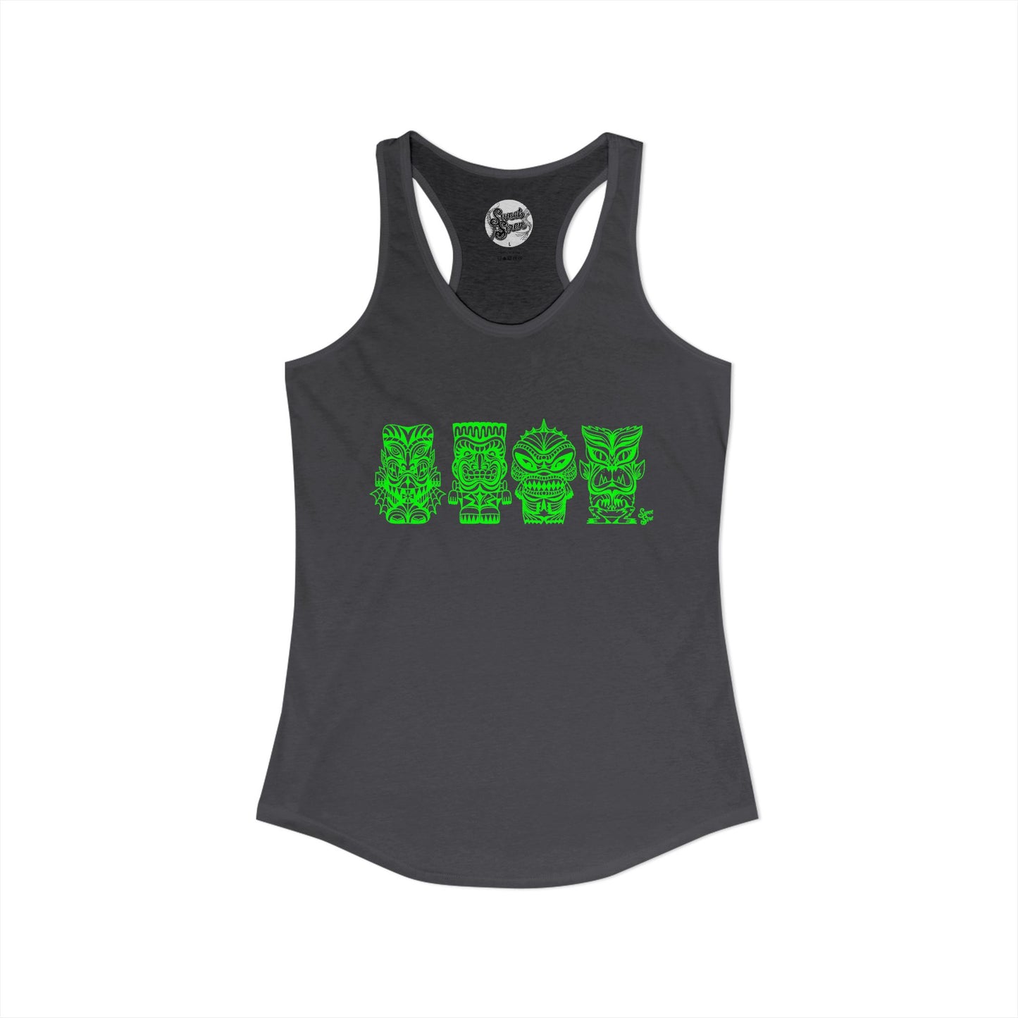 Tiki Monsters - Green - Women's Racerback Tank